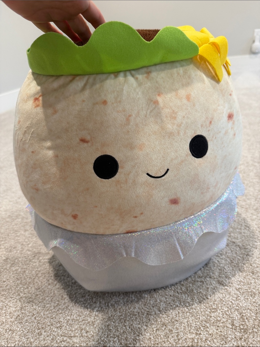 Squishmellow Burrito Plush Pillow with Holographic Skirt - Picture 2 of 8